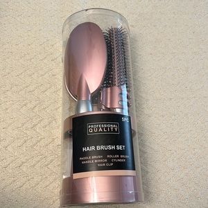 NIB 5 pc rose gold pink hair brush set hair tools set
